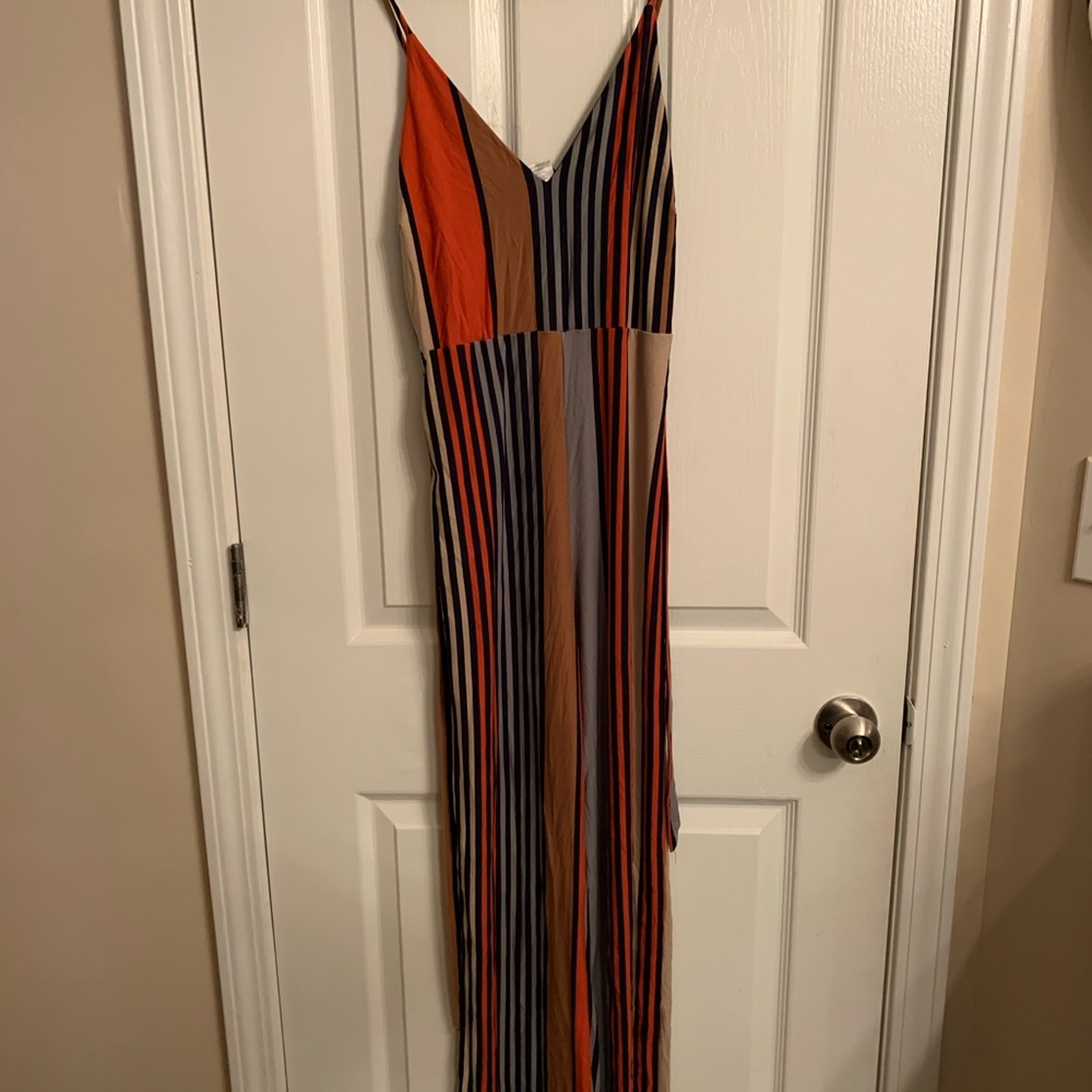 Strap printed jumpsuit